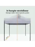 Partytent met Zijwanden – 3x3 m – Donkergrijs