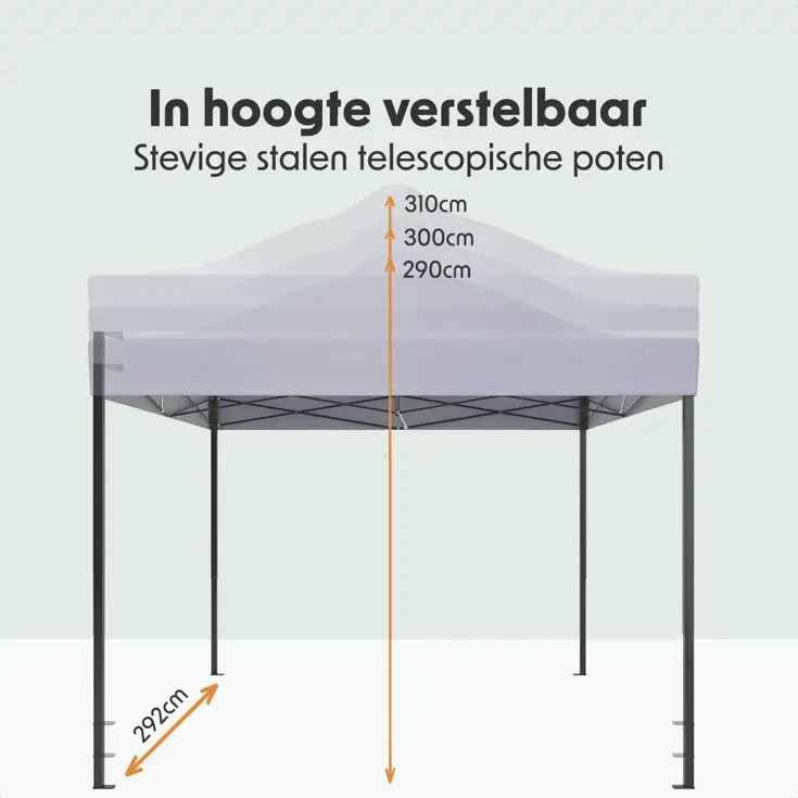 Partytent met Zijwanden – 3x3 m – Donkergrijs