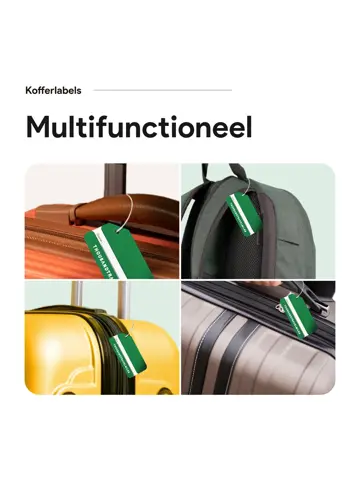 Aluminium kofferlabels – 4 stuks – Groen