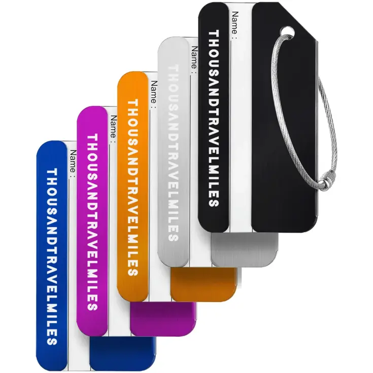 Aluminium kofferlabels – 5 stuks