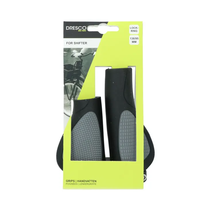 Handvatten Ergo City Plus 136/95mm Zwart/Grijs