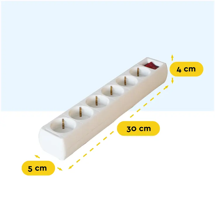 Stekkerdoos 6‑voudig met schakelaar – 1,4 m