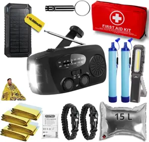 Noodpakket L met Powerbank-Noodradio-Waterfilter