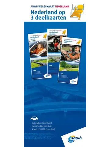 ANWB wegenkaart Nederland - Set noord, midden, zuid 