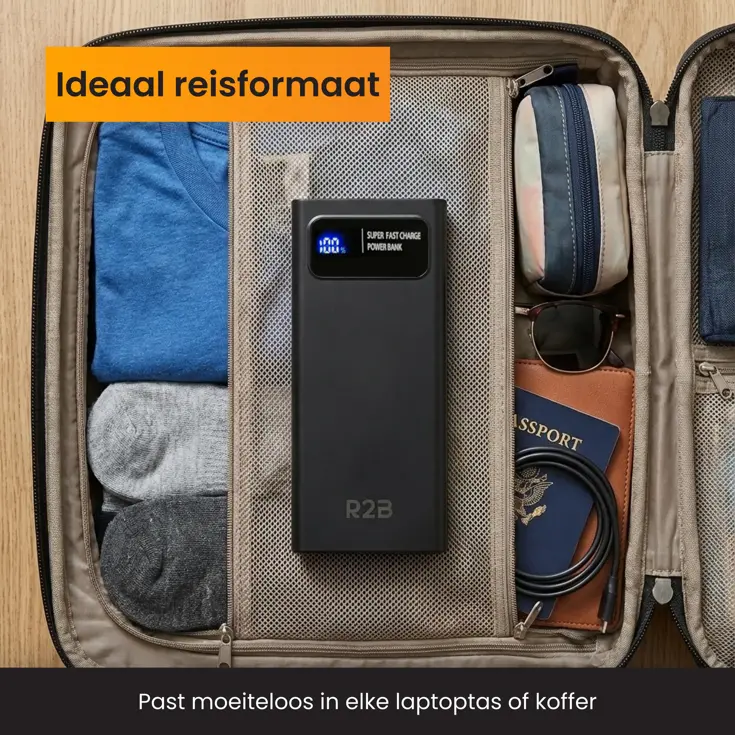 Powerbank 10000 mAh - Snellader & LED Dispay