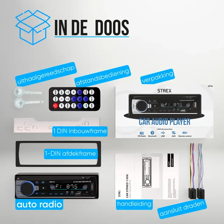 Autoradio met Bluetooth - 1DIN