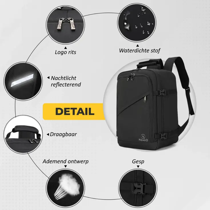 Handbagage Rugtas -  40 x 30 x 20 - 24 liter