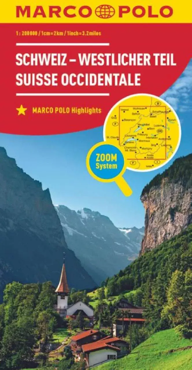 Marco Polo wegenkaart Zwitserland west