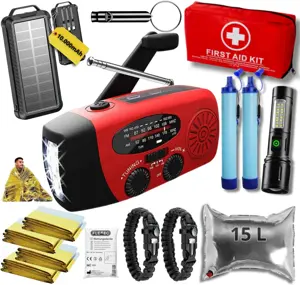 Noodpakket L met Powerbank-Noodradio-Waterfilter