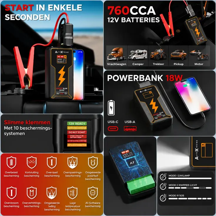 Boost Slim 12000 - Jumpstarter - 760 CCA