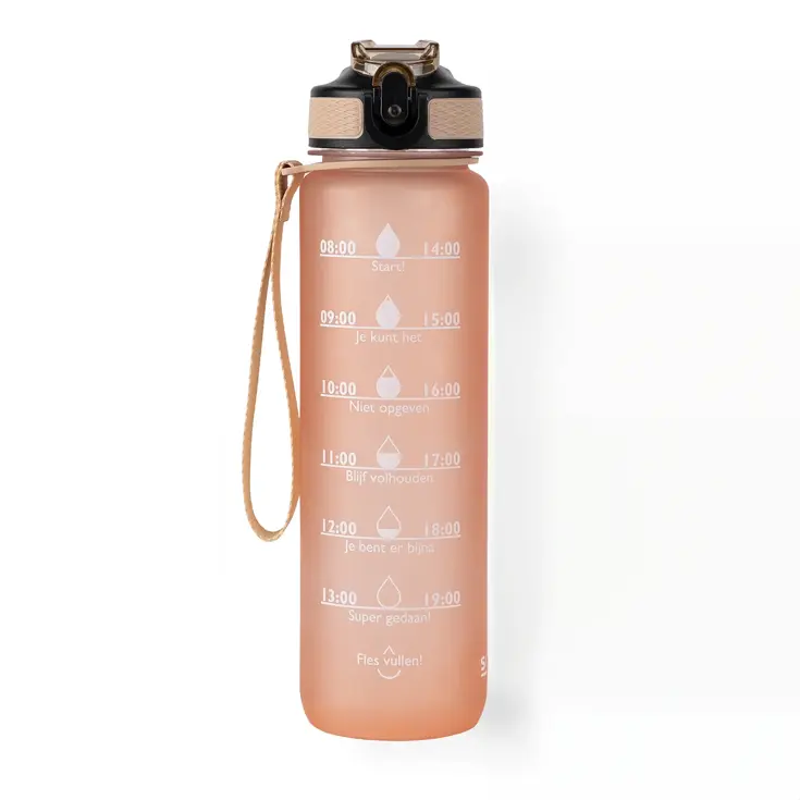 Nederlandse Motivatie Waterfles - Rose Goud - 1L