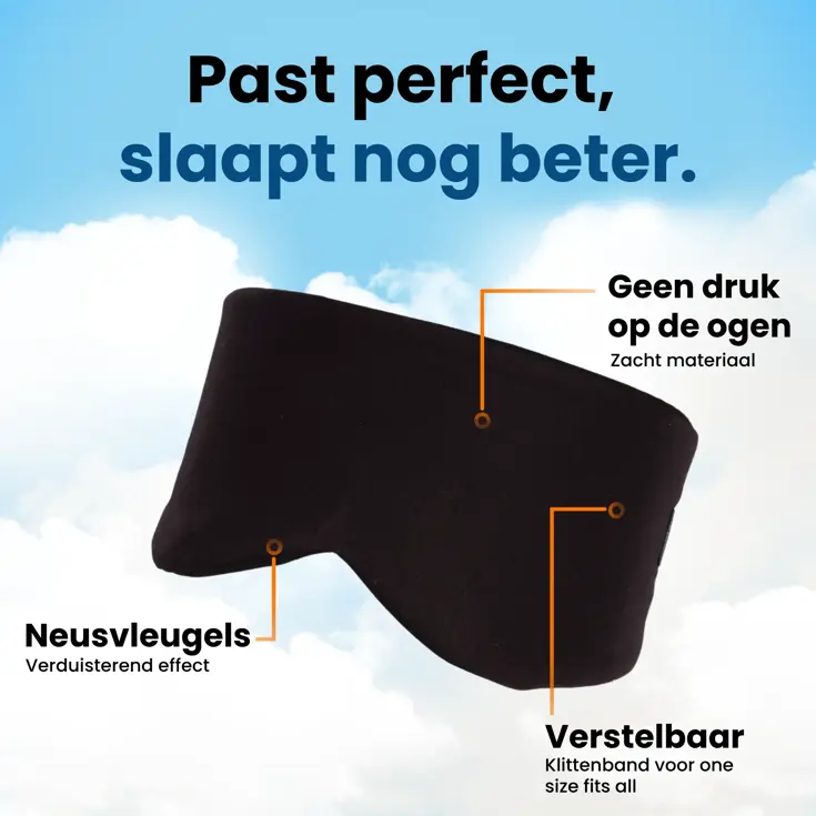 Slaapmasker Katoen - Zwart