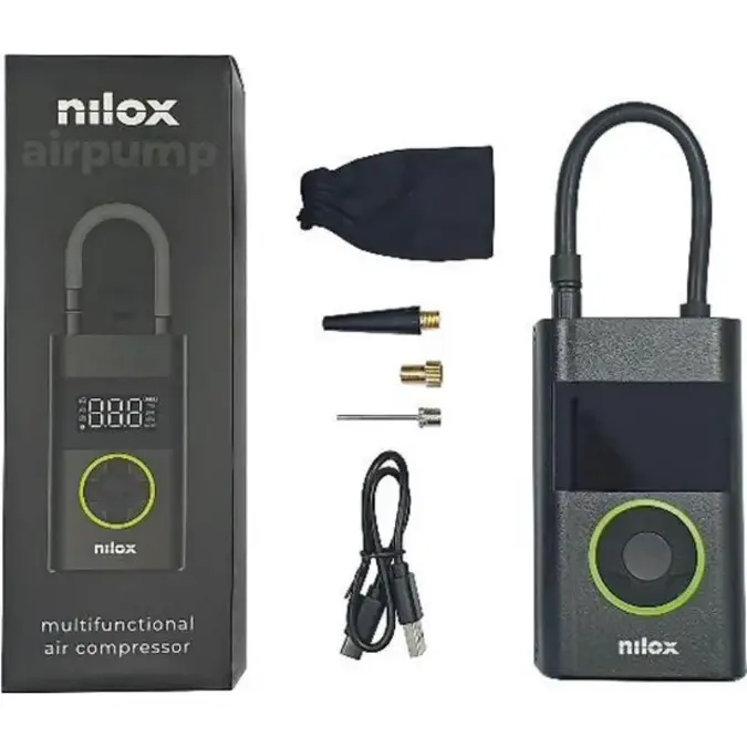 Nilox mini compressor pomp multifunctioneel