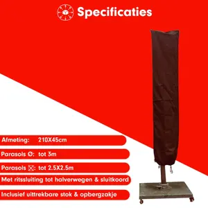 CUHOC Zweefparasol hoes 210x45 cm - Redlabel