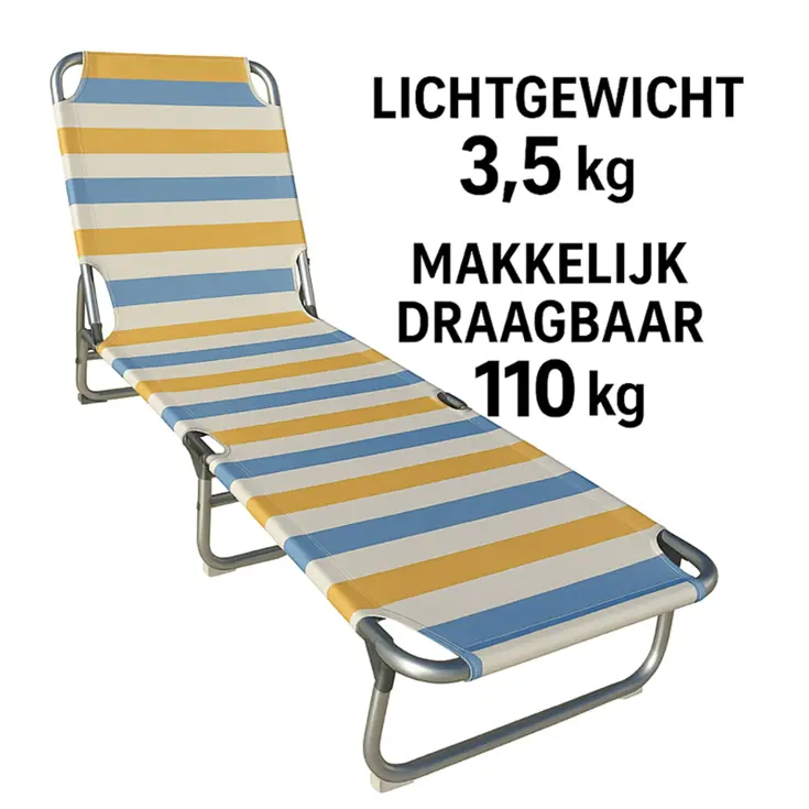 Ligbed Aluminium 3-Standen Opvouwbaar -