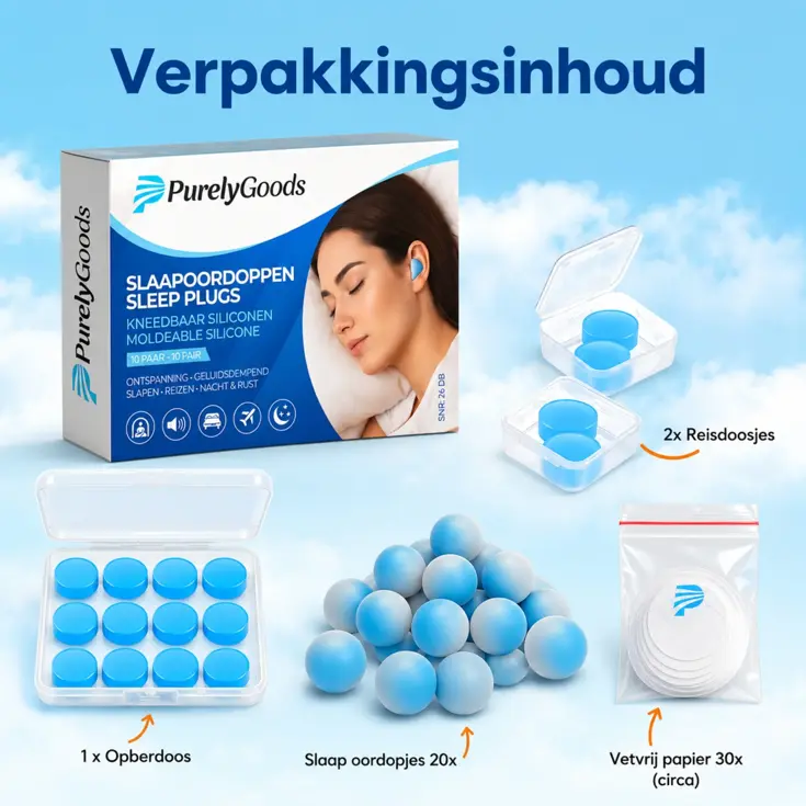 Siliconen Oordoppen Slapen & Reizen - 20 Stuks