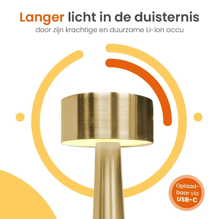 Classic Tafellamp Oplaadbaar - 21cm - LED