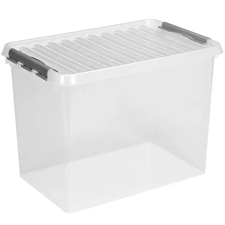 Q-line - Opbergbox - 72L transparant/grijs