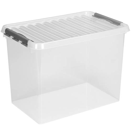 Q-line - Opbergbox - 72L transparant/grijs