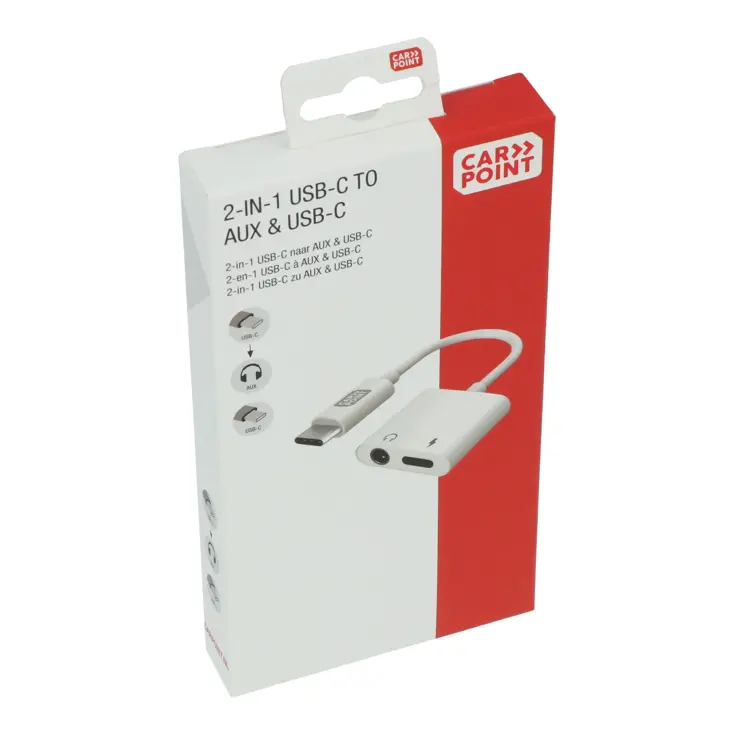 2-in-1 USB-C naar AUX en USB-C Adapter