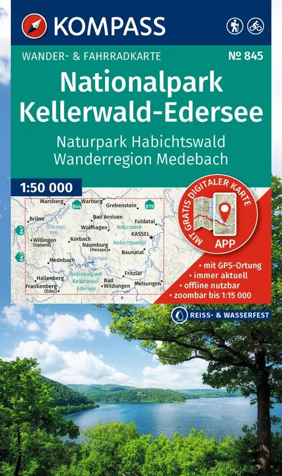 Wandelkaart WK845 NP Kellerwald-Edersee