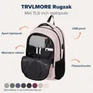 TRVLMORE Rugtas - 28L - 15,6 Inch