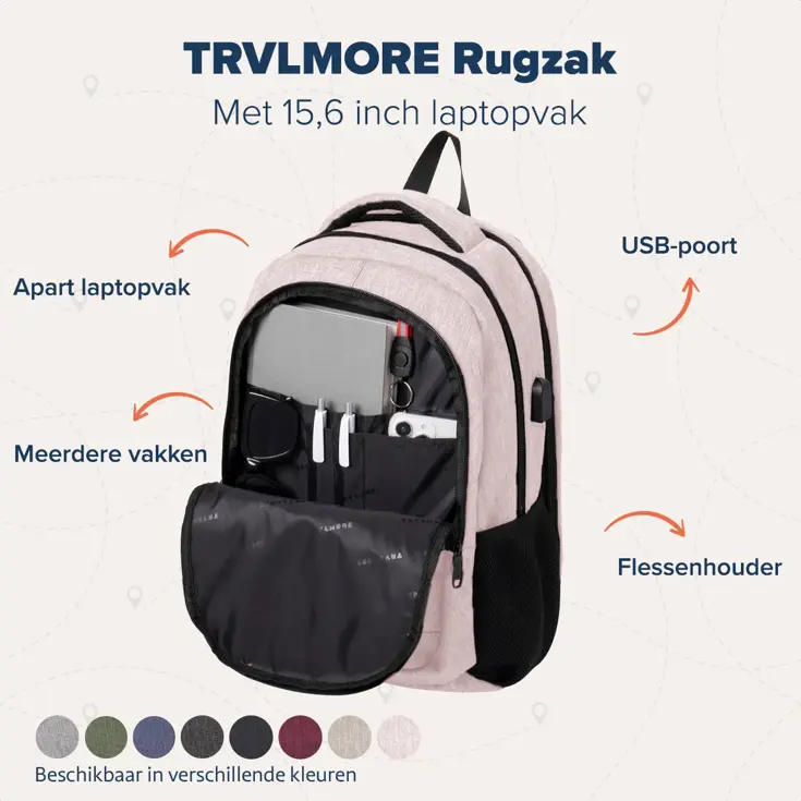 TRVLMORE Rugtas - 28L - 15,6 Inch