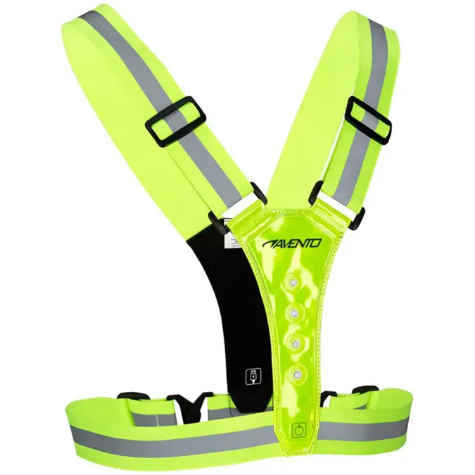 Led sportvest - oplaadbaar - Fluorgeel