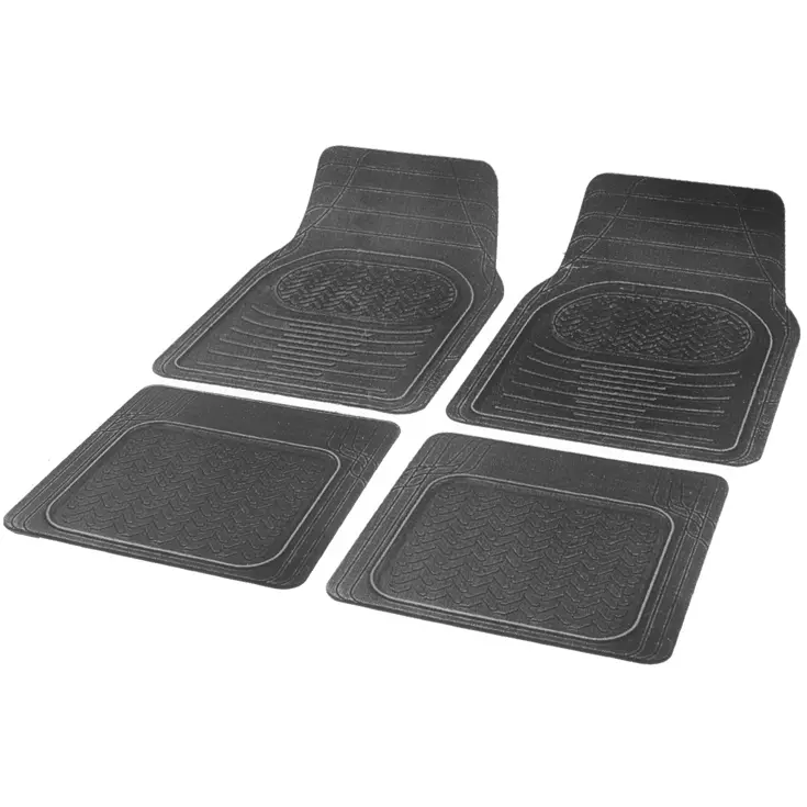4-delige rubberen automattenset met antislip