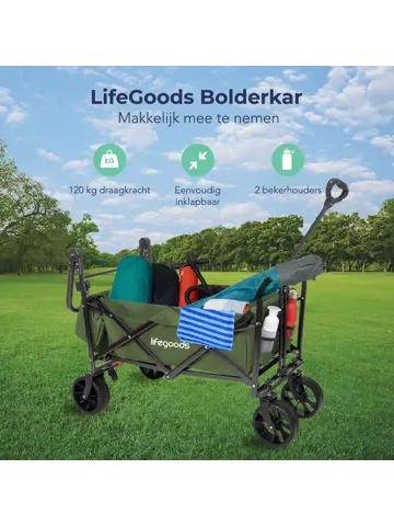 LifeGoods Bolderkar - Tot 120KG - 90L