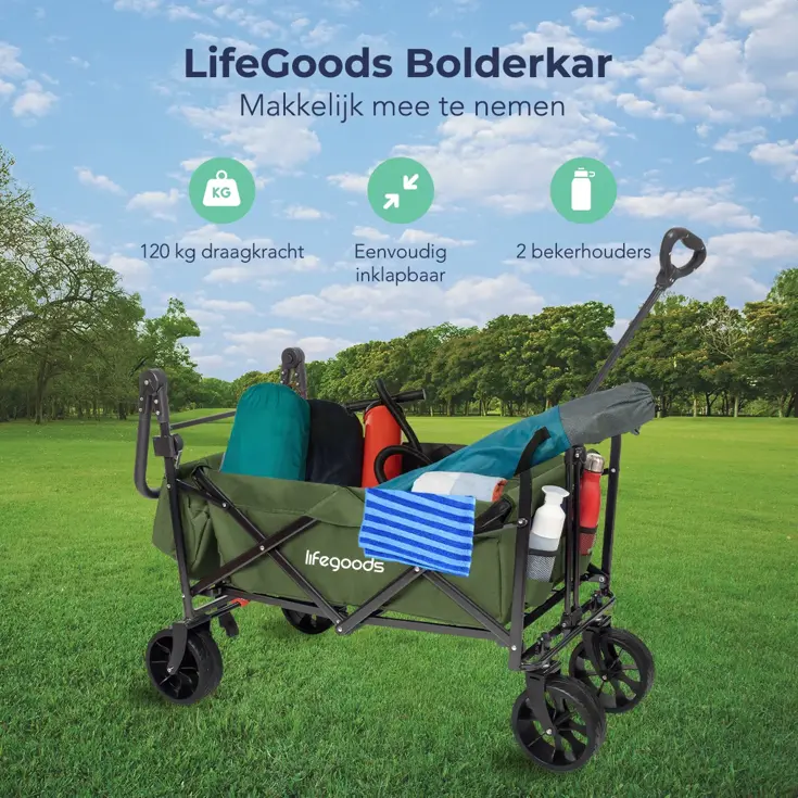 LifeGoods Bolderkar - Tot 120KG - 90L