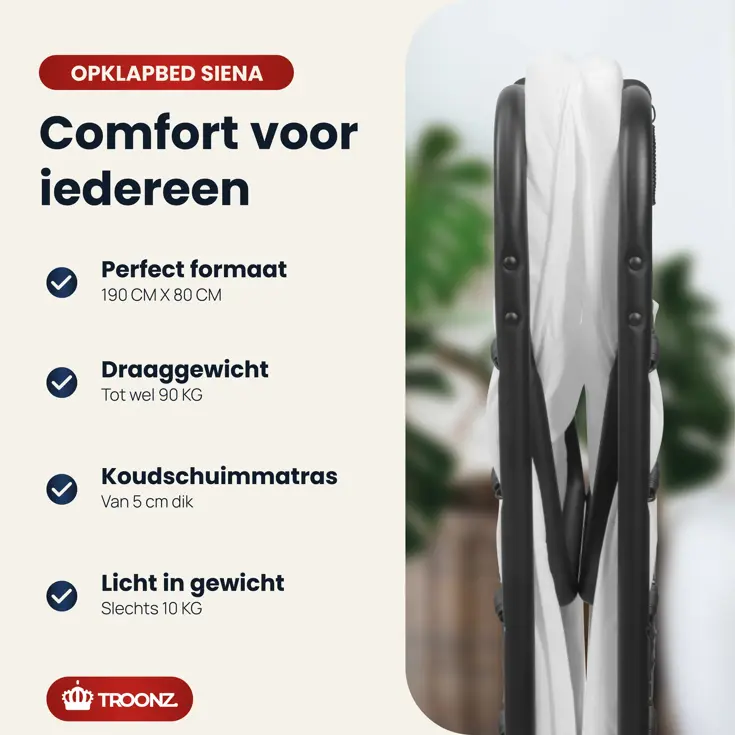 Troonz Campingbed Siena Deluxe - 80 x 190
