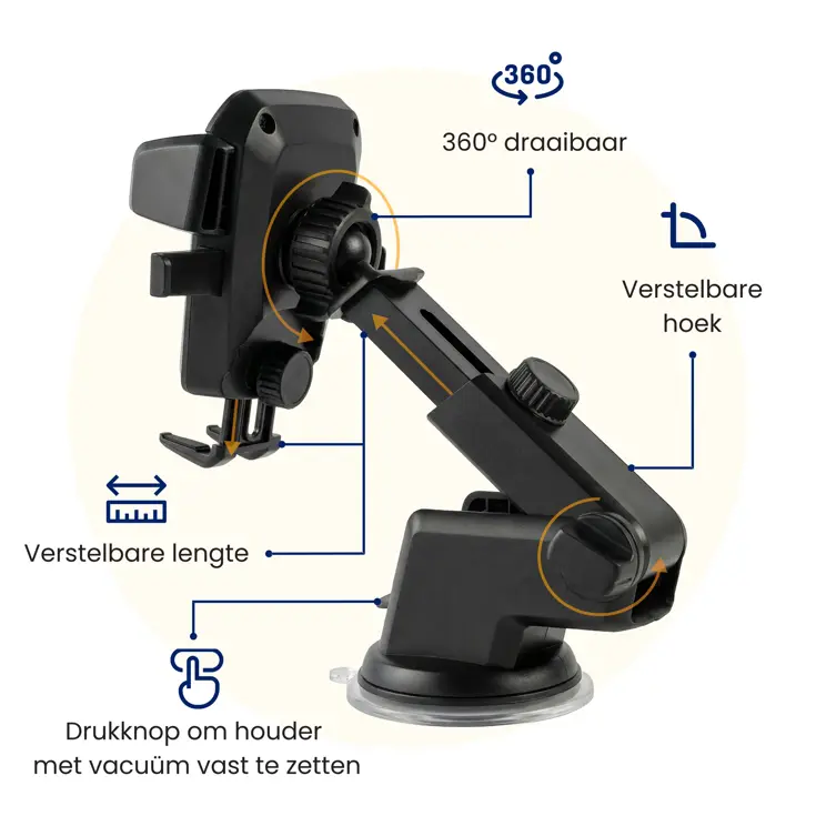 Telefoonhouder Auto Zuignap met Dashboard Pad