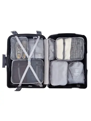 Koffer organizer - Set van 7 stuks Grijs