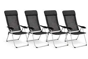 Campingstoel set 4 - inklapbaar grijs