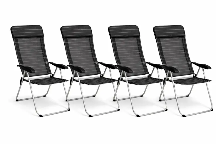 Campingstoel set 4 - inklapbaar grijs