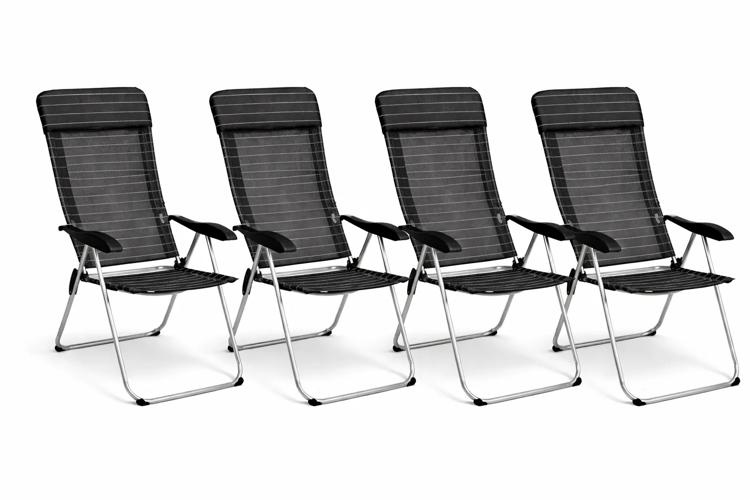 Campingstoel set 4 - inklapbaar grijs