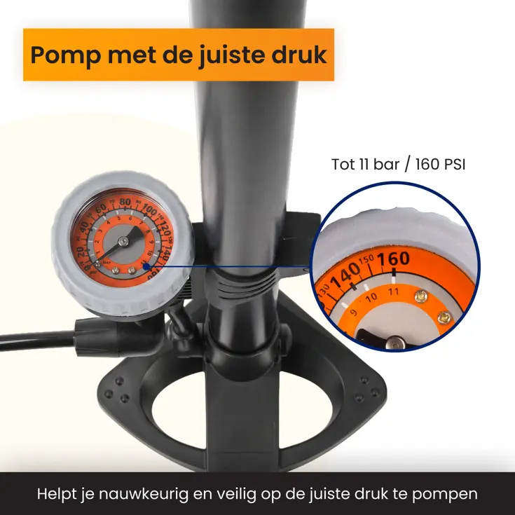 Fietspomp met Drukmeter - Vloerpomp