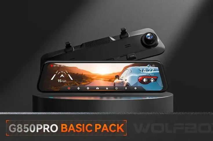 G850 Pro 4K Wifi GPS 64gb Mirror dashcam