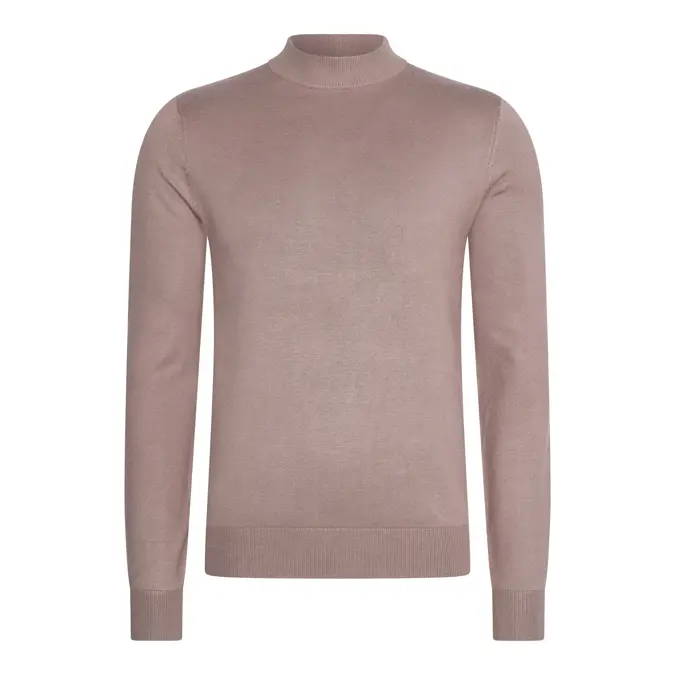 Heren Turtle Neck Trui Deep Taupe Mario Russo