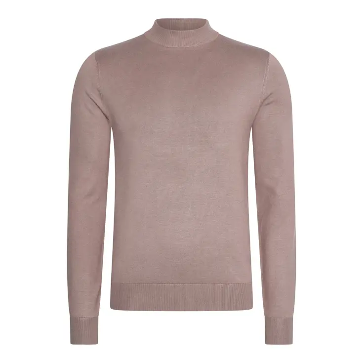 Heren Turtle Neck Trui Deep Taupe Mario Russo