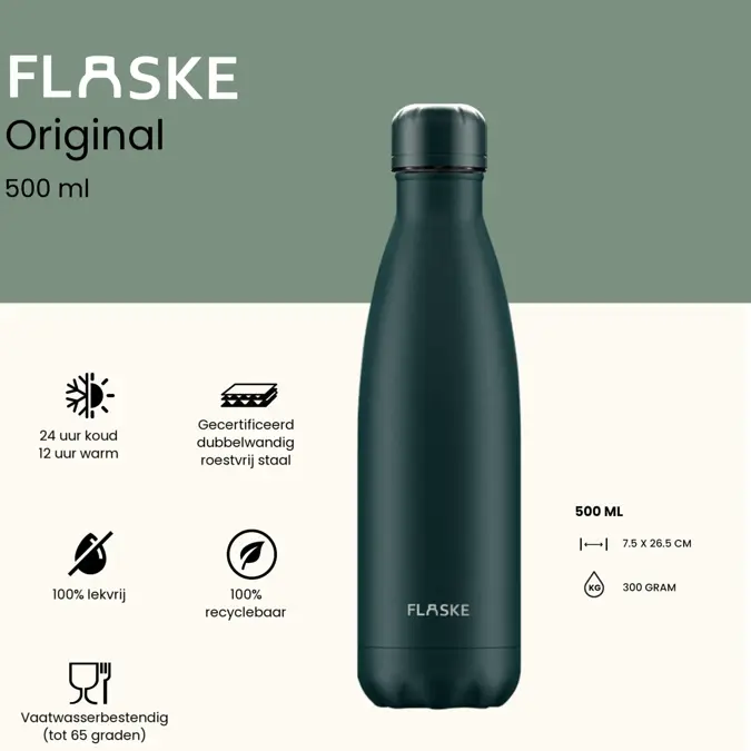 FLASKE 500 ml RVS Drinkfles