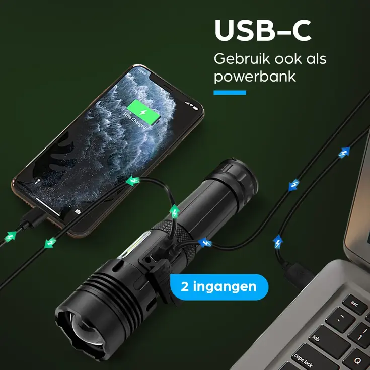 Oplaadbare LED Zaklamp voor Nood