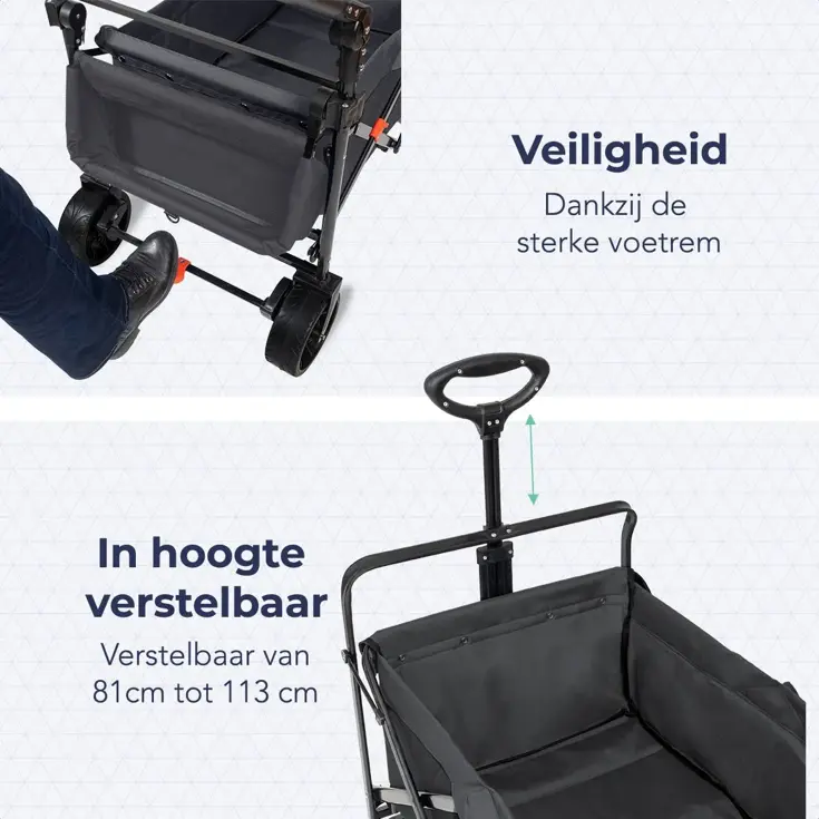 Bolderkar – Tot 120KG – 90L – Grijs