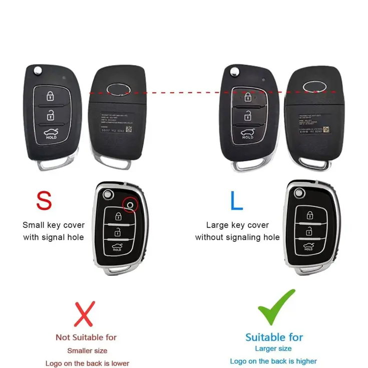 TPU Sleutelhoesje voor Hyundai zwart B3