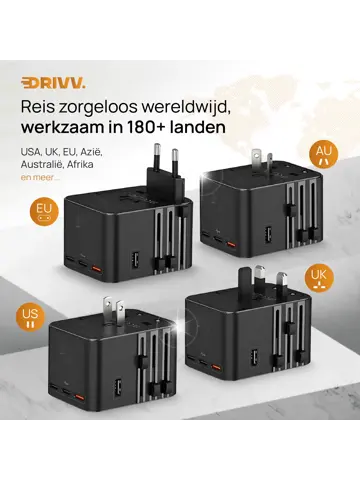 Universele Wereldstekker USB C - 45W