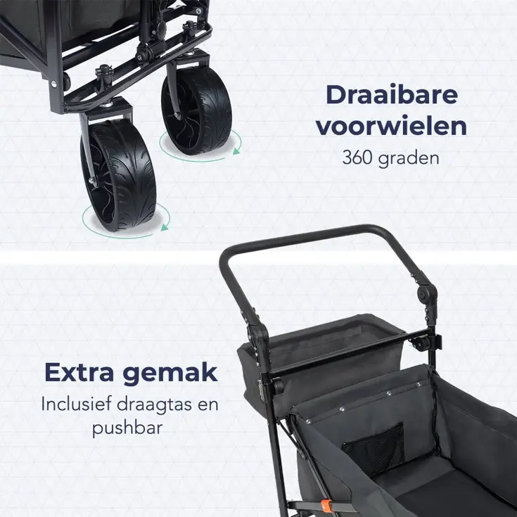 Bolderkar – Tot 120KG – 90L – Grijs