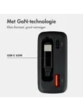 65W Oplader uittrekbare USB-C kabel USB-A + USB-C