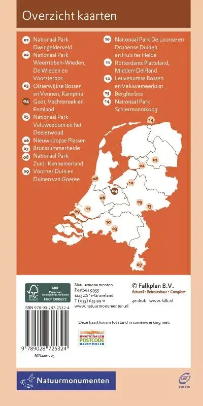 Wandelkaart SBB 04 Gooi, Vechtstreek en Eemland