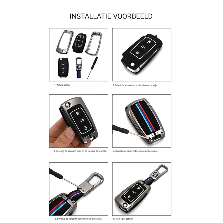Metalen Sleutelhoesje voor Seat grijs A3